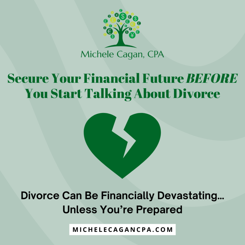 Secure your financial future BEFORE you start talking about divorce. Divorce can be financially devastating... unless you're prepared