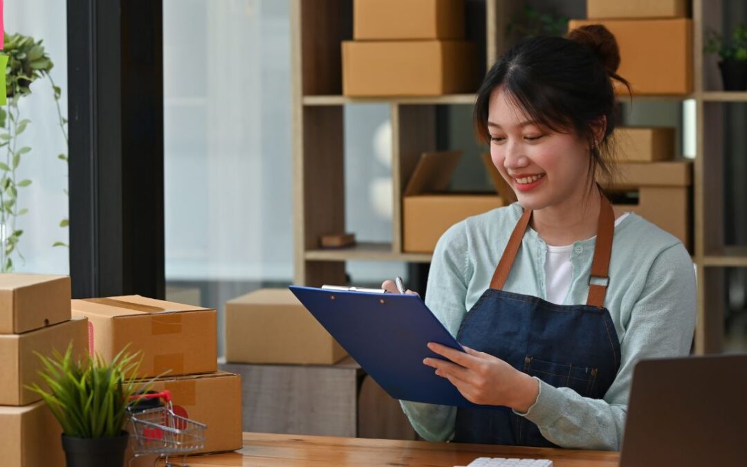A woman running a business with a business emergency fund to back her up.